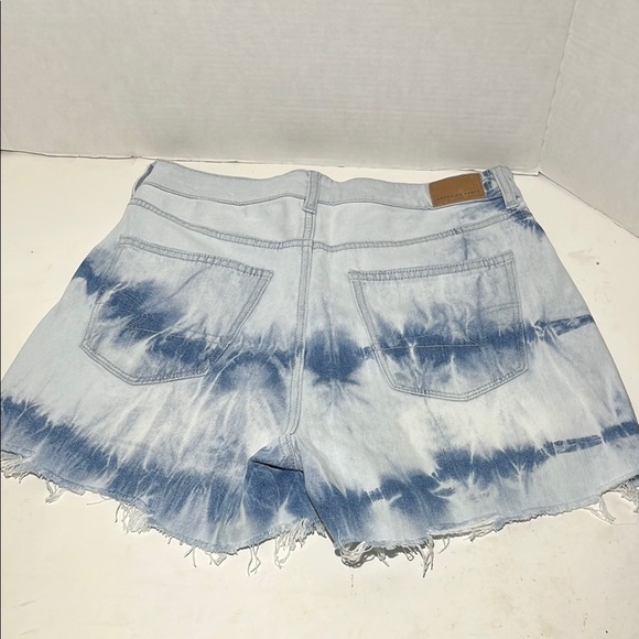 American Eagle Outfitters Blue and White Jean Shorts with Tie-Dye Pattern - Picture 6 of 7